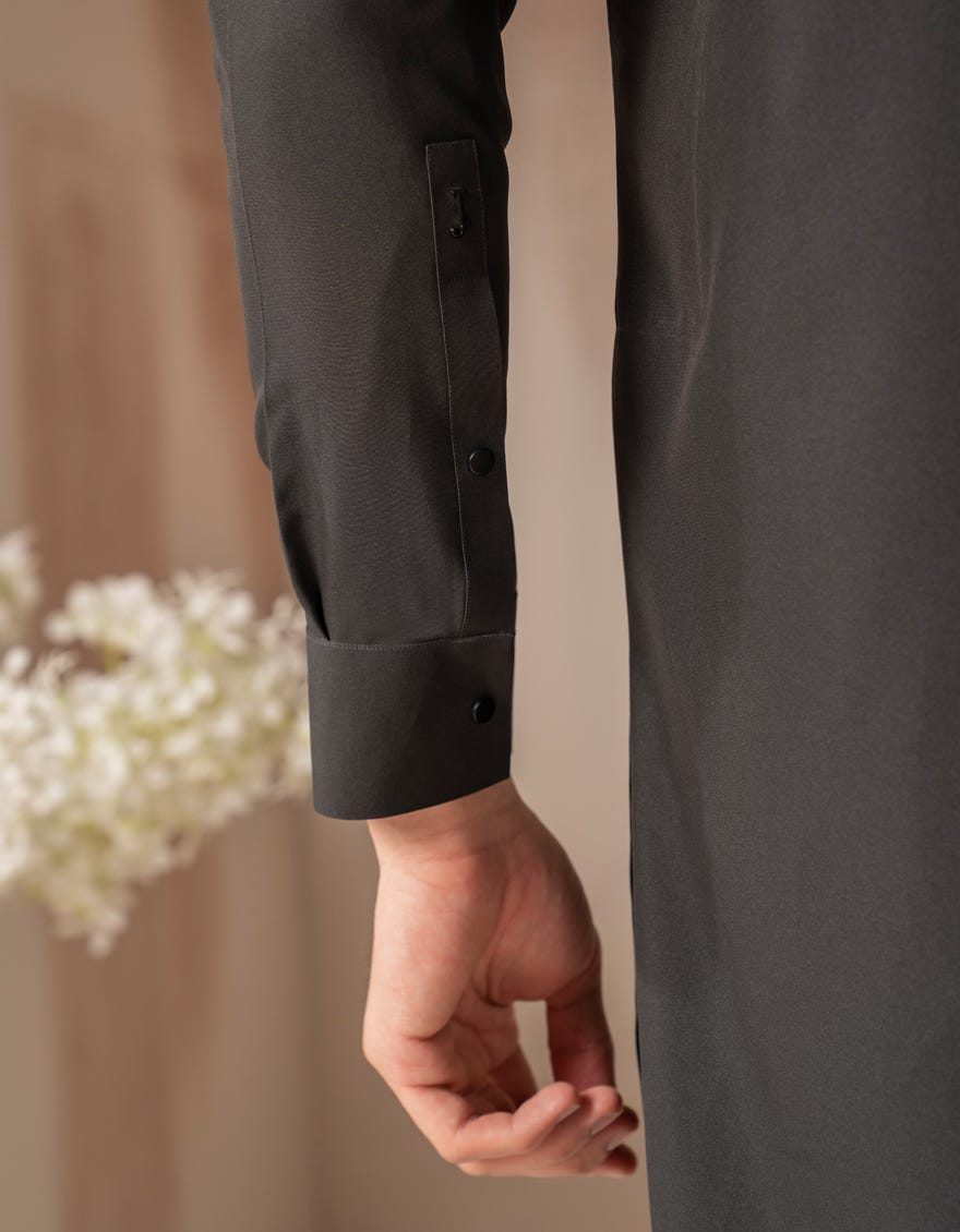 Black Embroidered Blended Kameez Shalwar