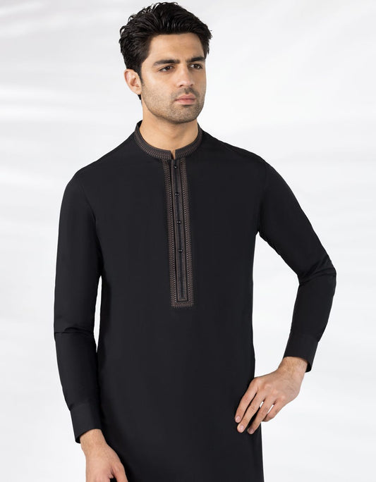 Black Embroidered Limited Edition Kameez Shalwar