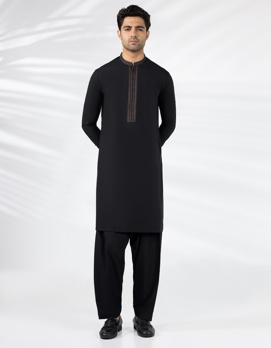 Black Embroidered Limited Edition Kameez Shalwar