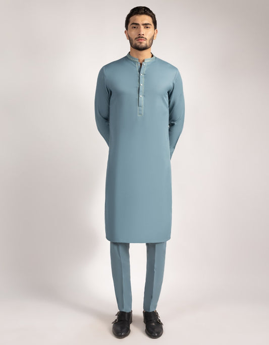 Sea Green Embroidered Kurta Trouser