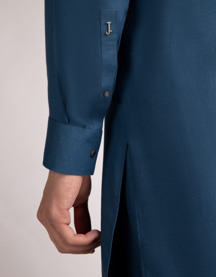 Classic Blue Premium Embroidered Kameez Shalwar