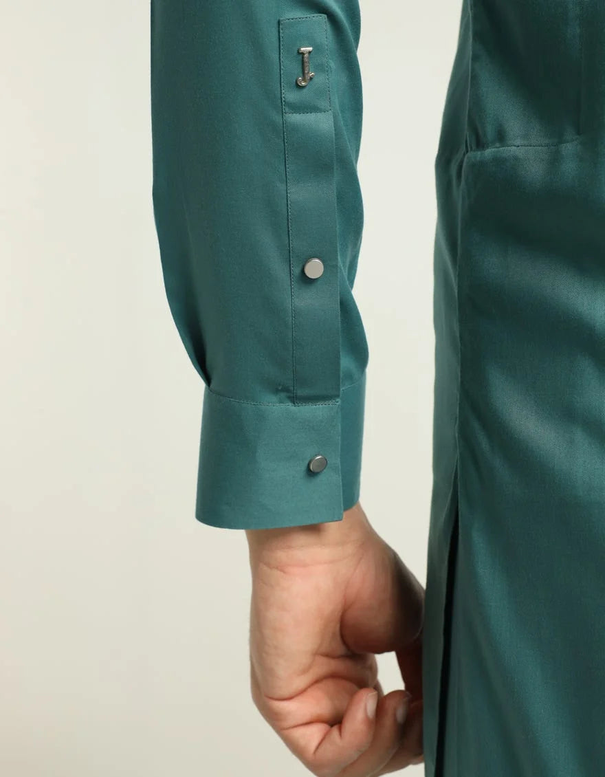Green Premium Blended Embroidered Kurta Trouser