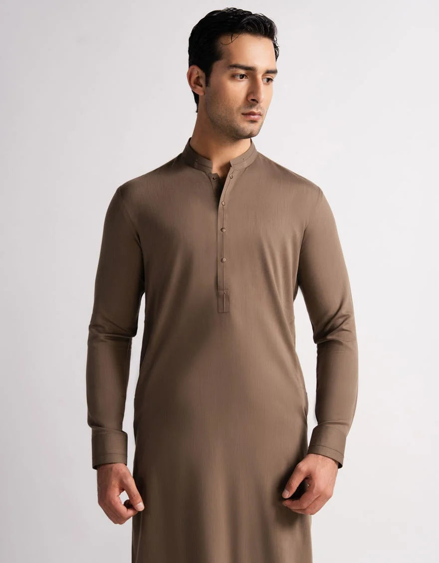 Brown Premium Blended Kurta Trouser