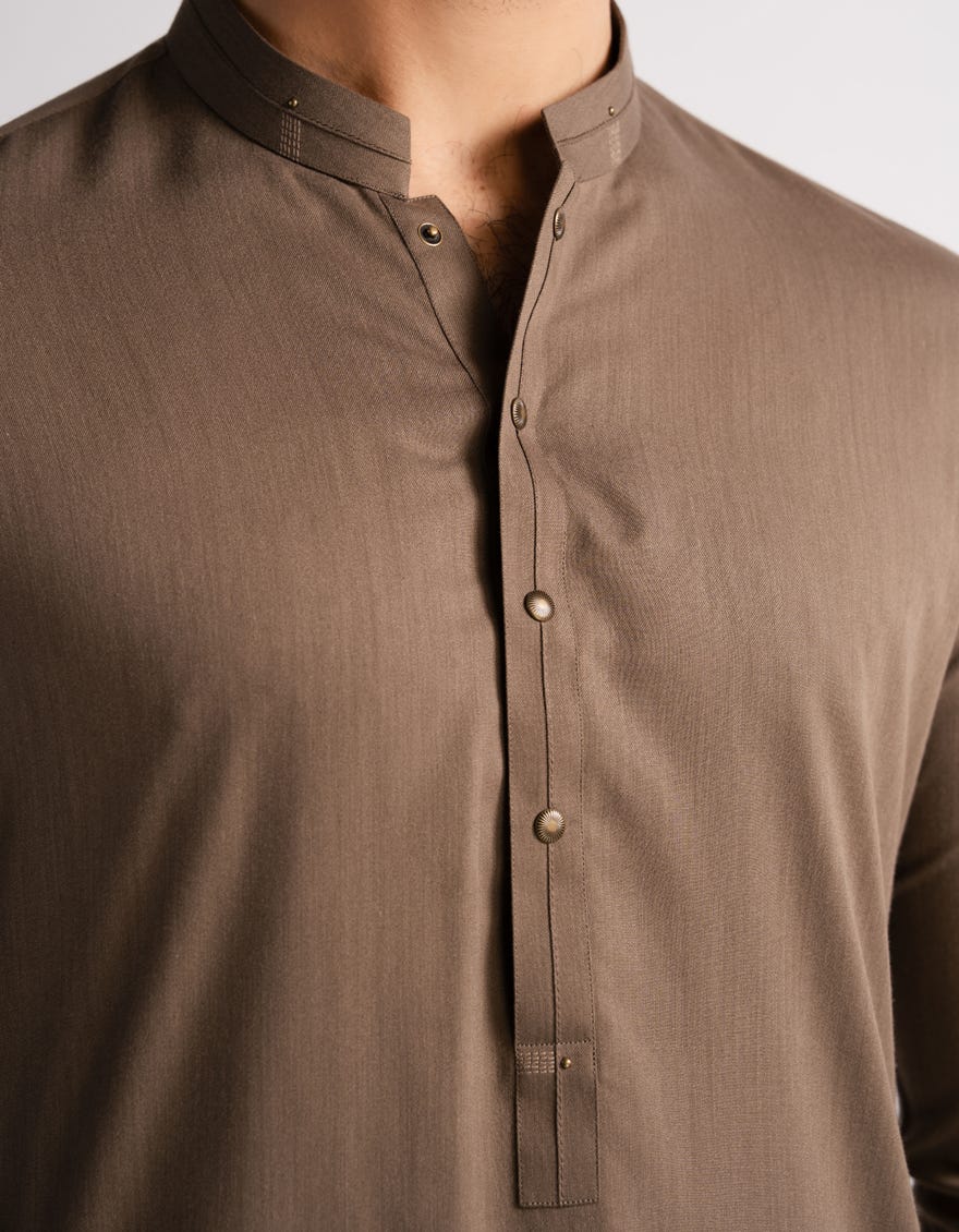 Brown Premium Blended Kurta Trouser