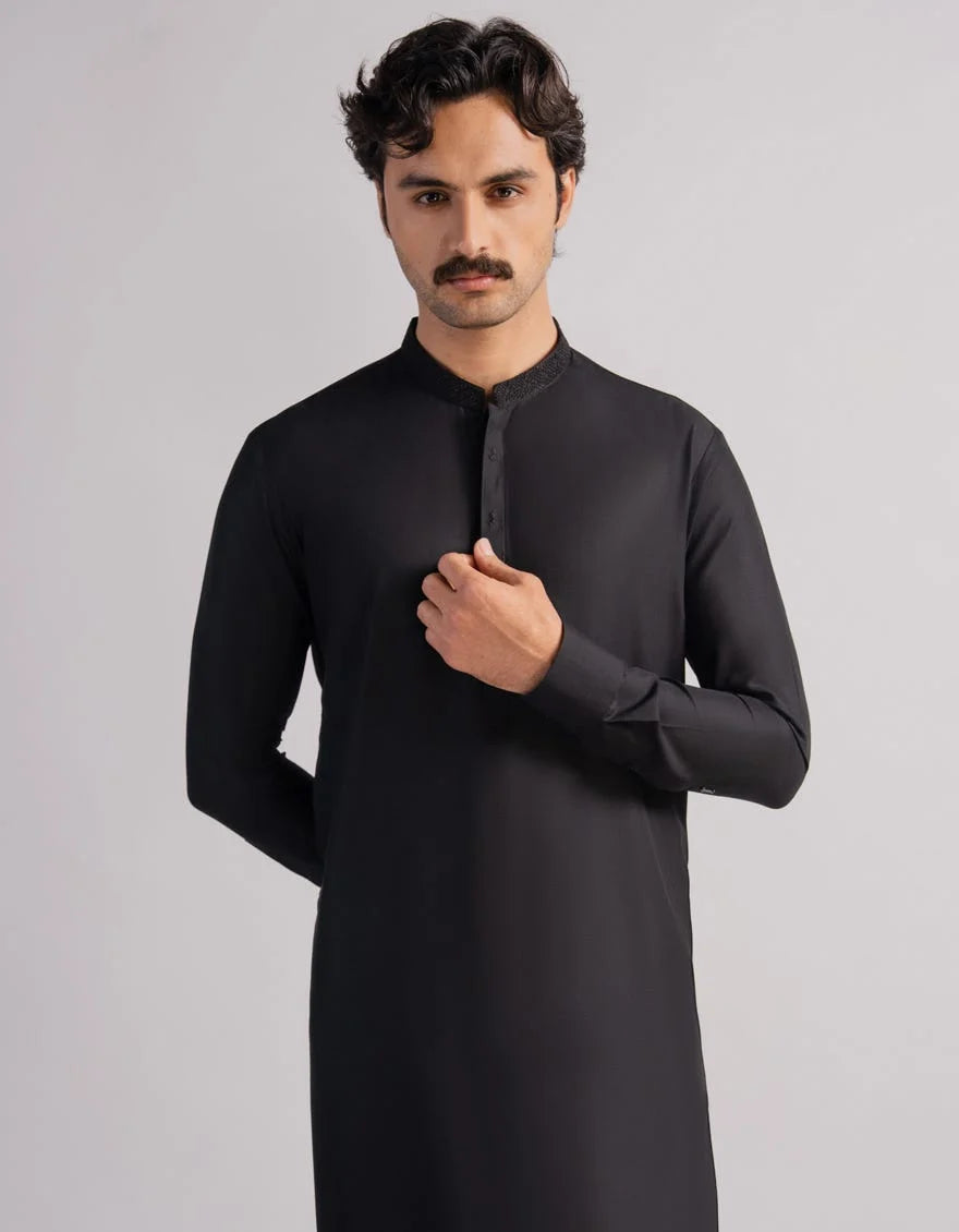 Black Premium Embroidered Kameez Shalwar