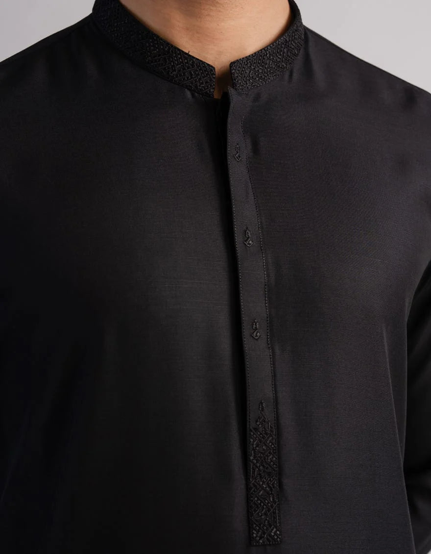 Black Premium Embroidered Kameez Shalwar