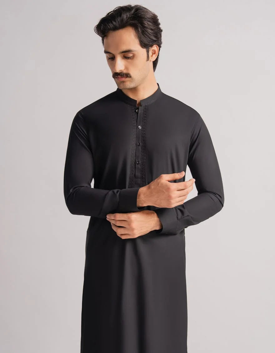 Black Premium Embroidered Kameez Shalwar