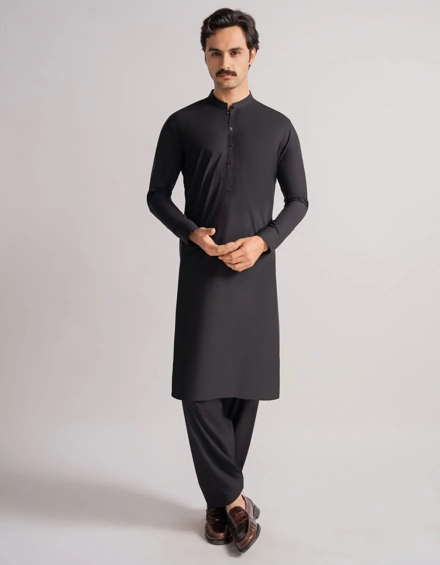 Black Premium Embroidered Kameez Shalwar