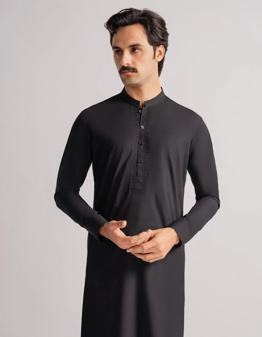 Black Premium Embroidered Kameez Shalwar