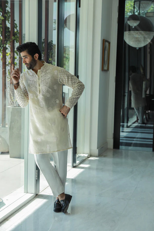 Couture Cream Kurta Pyjama SM-003