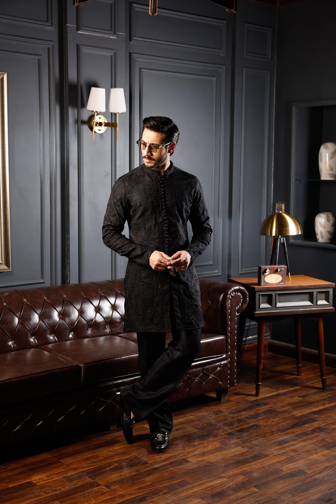 Black Saahib Kurta Pyjama