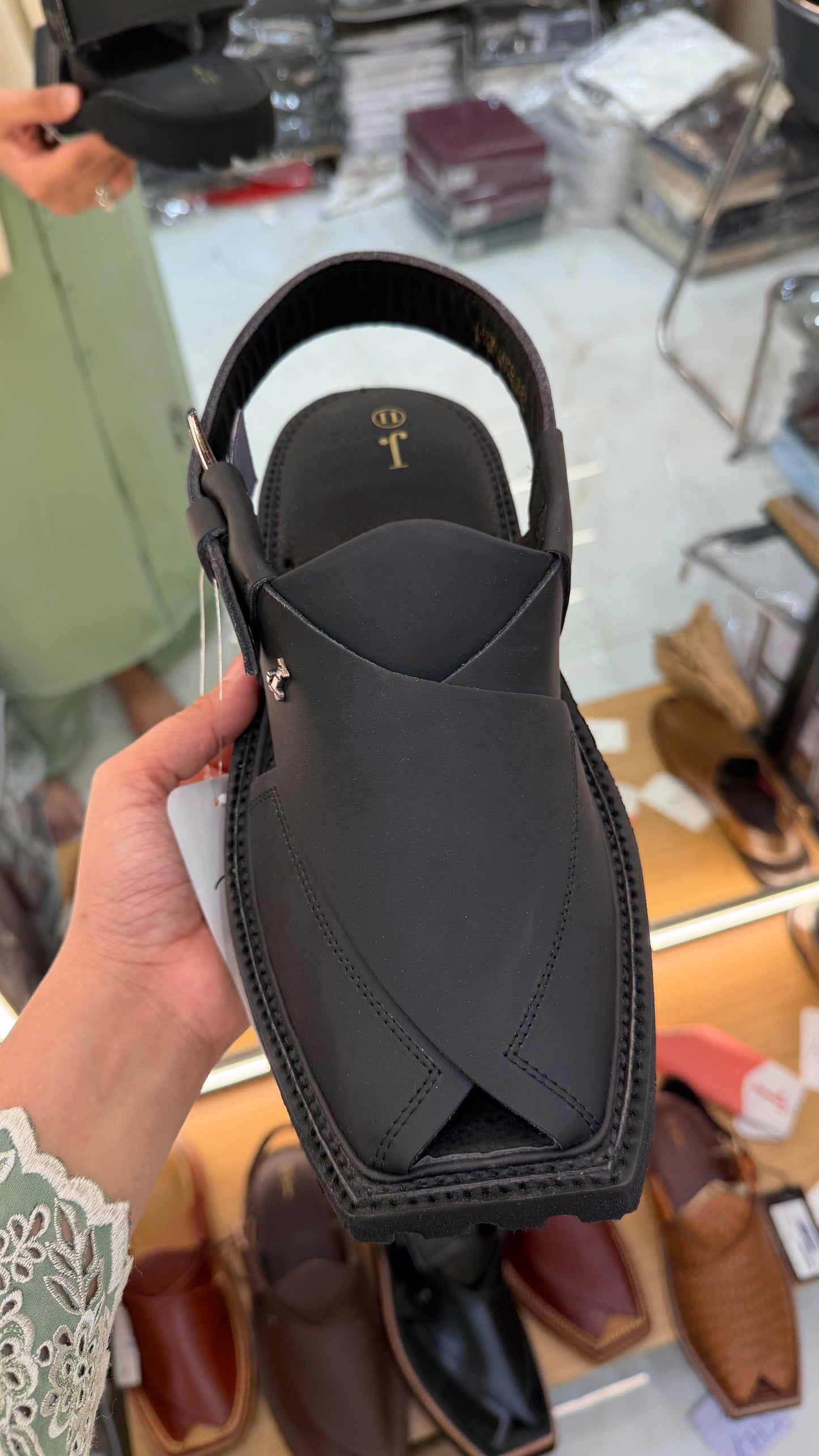 Matte Black Peshawri Sandals