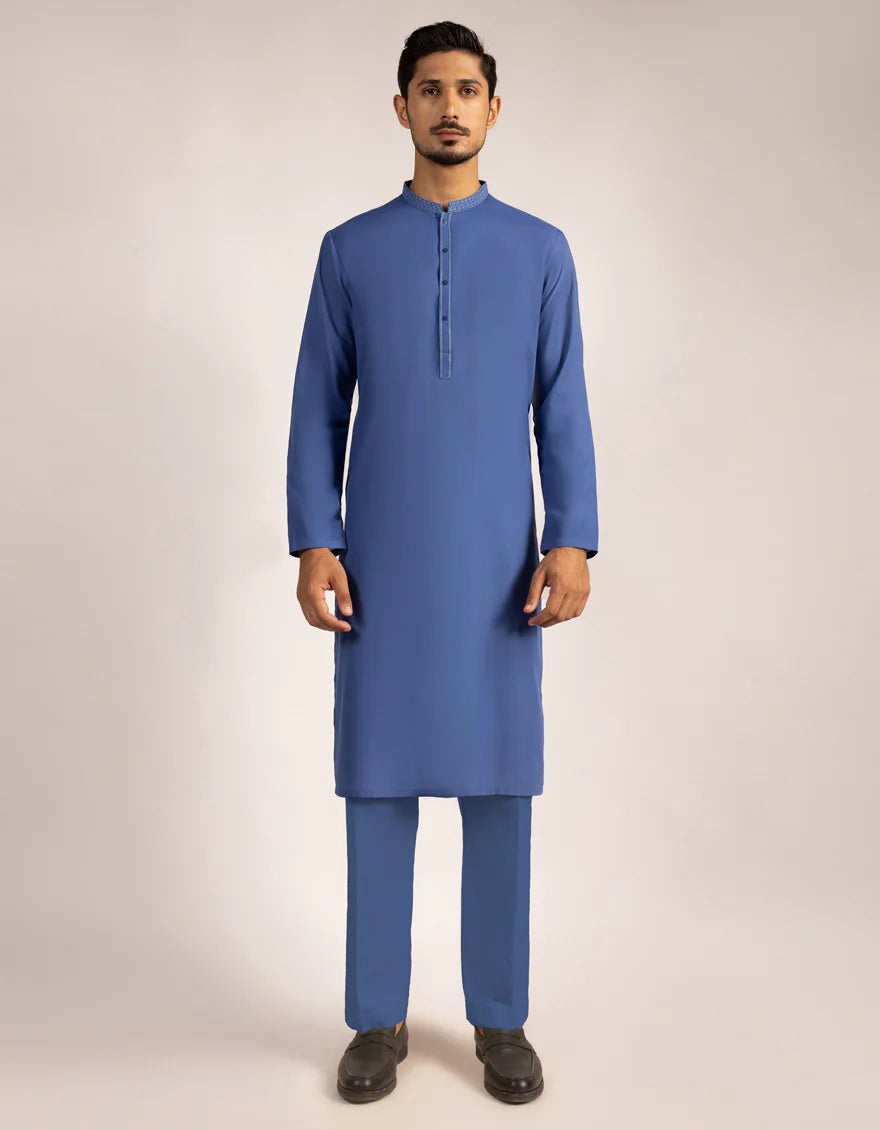 Blue Premium Blended Kurta Trouser