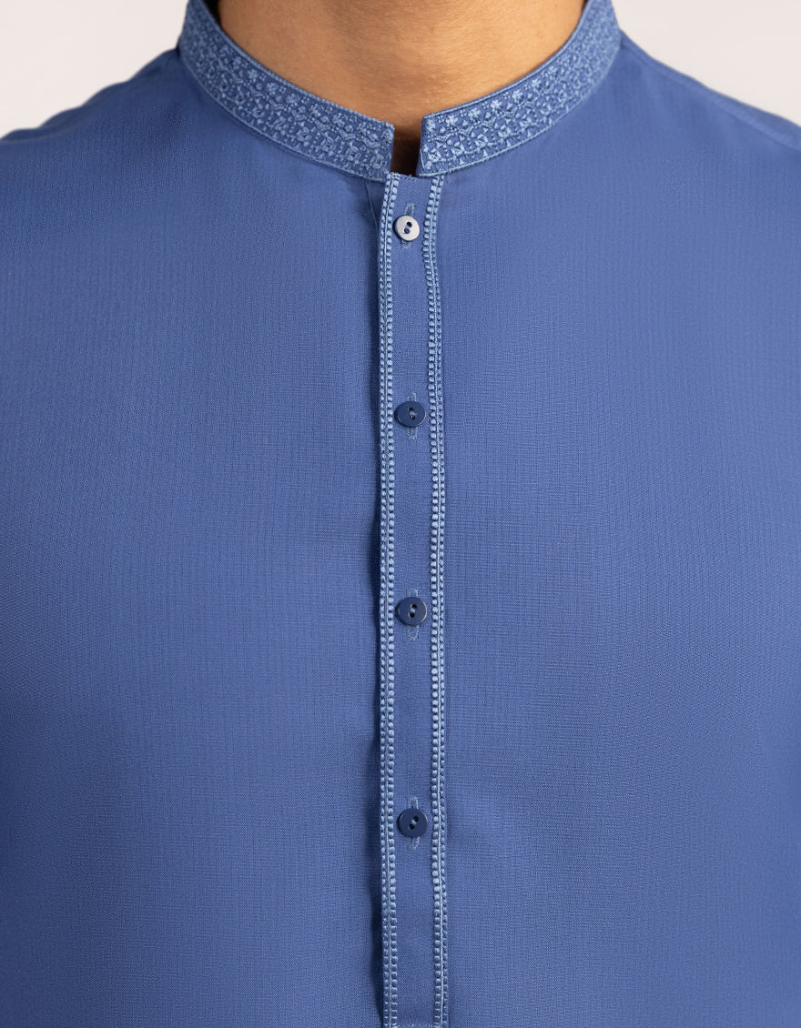 Blue Premium Blended Kurta Trouser