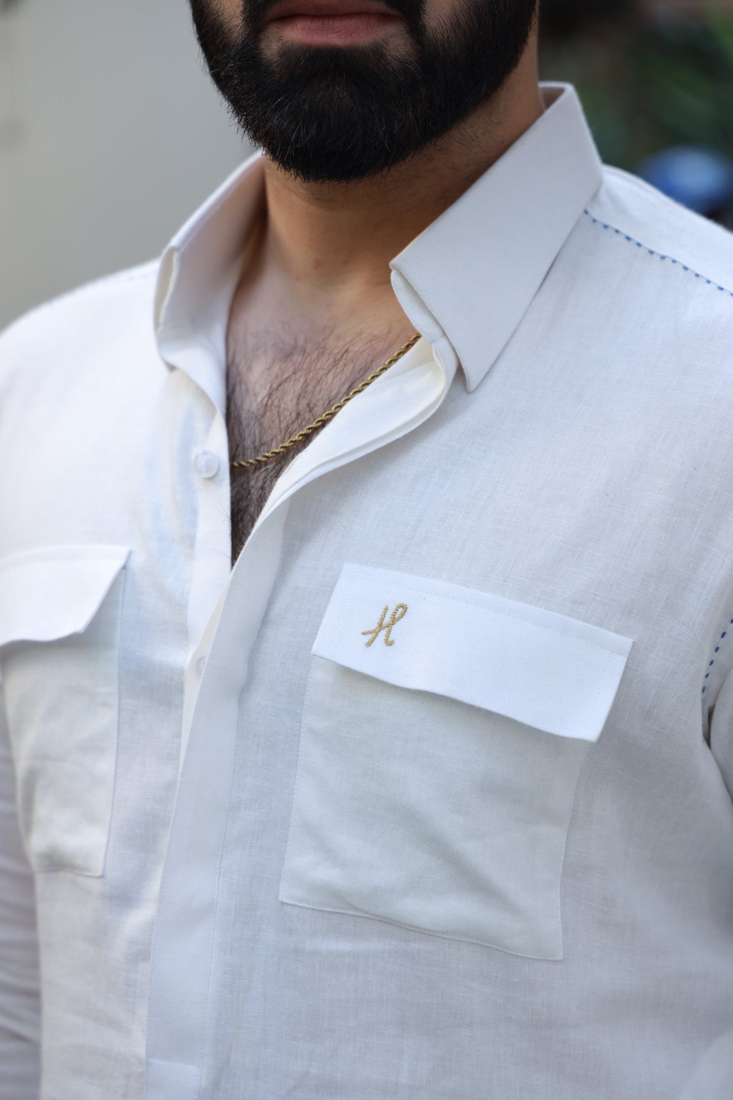 White Linen Kurta Pyjama