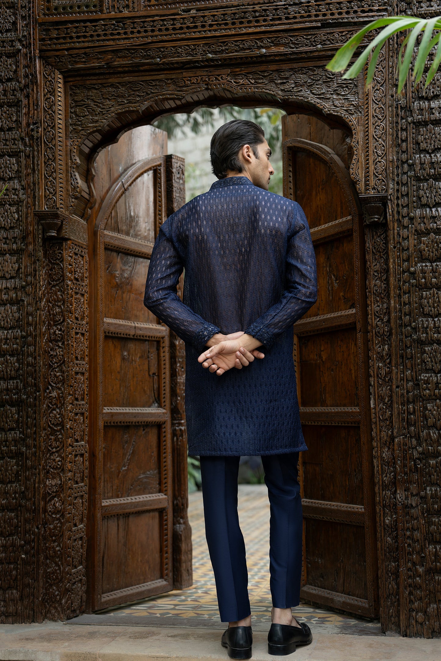 Blue Organza Kurta Pyjama