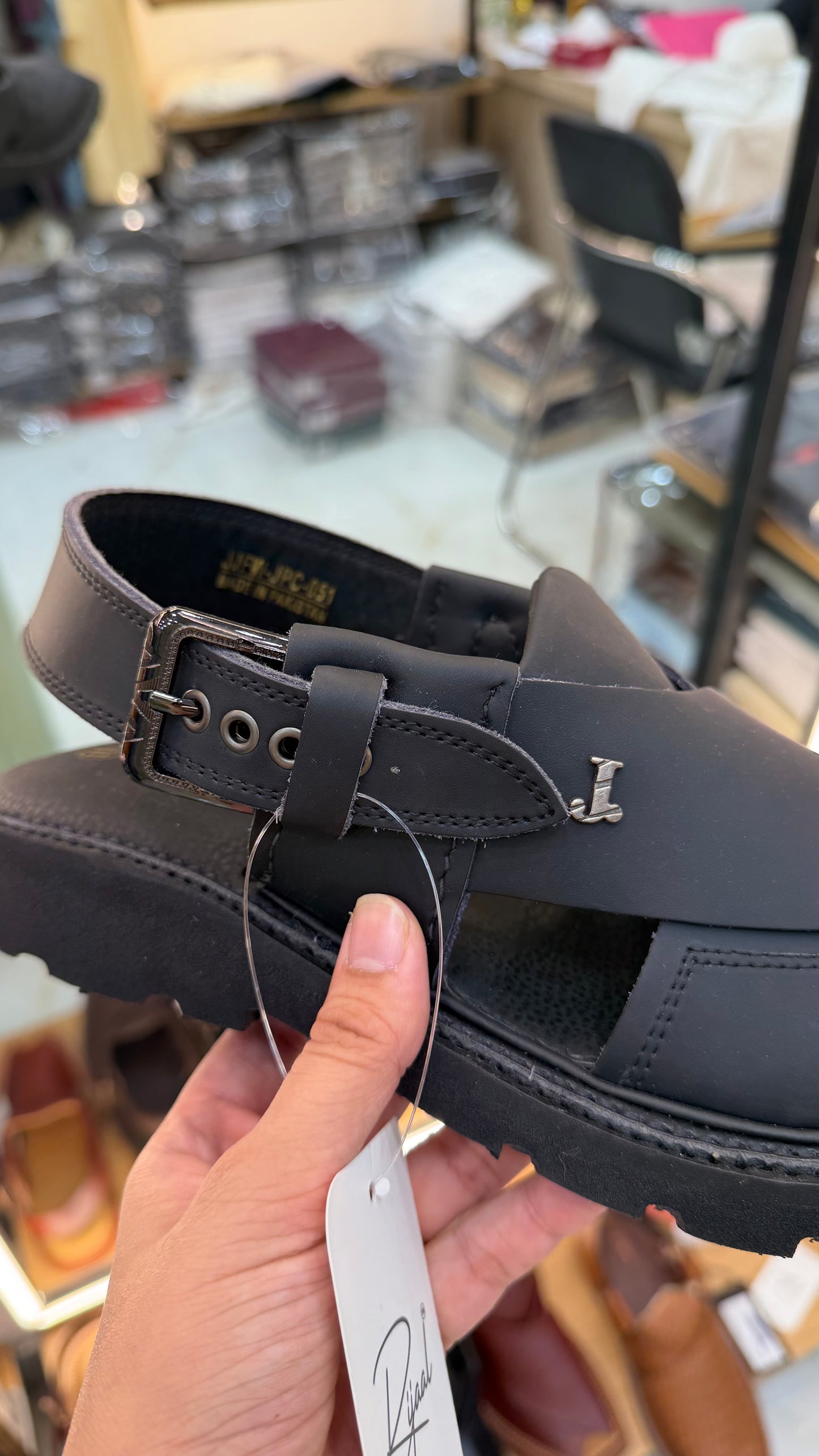 Matte Black Peshawri Sandals