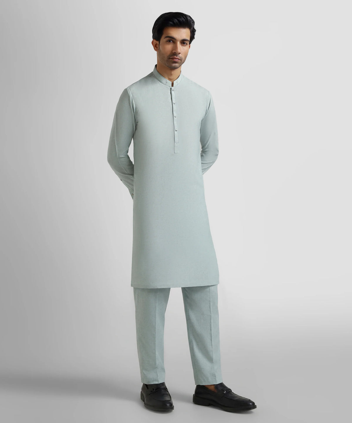 Light Green Premium Blended Kurta Trouser