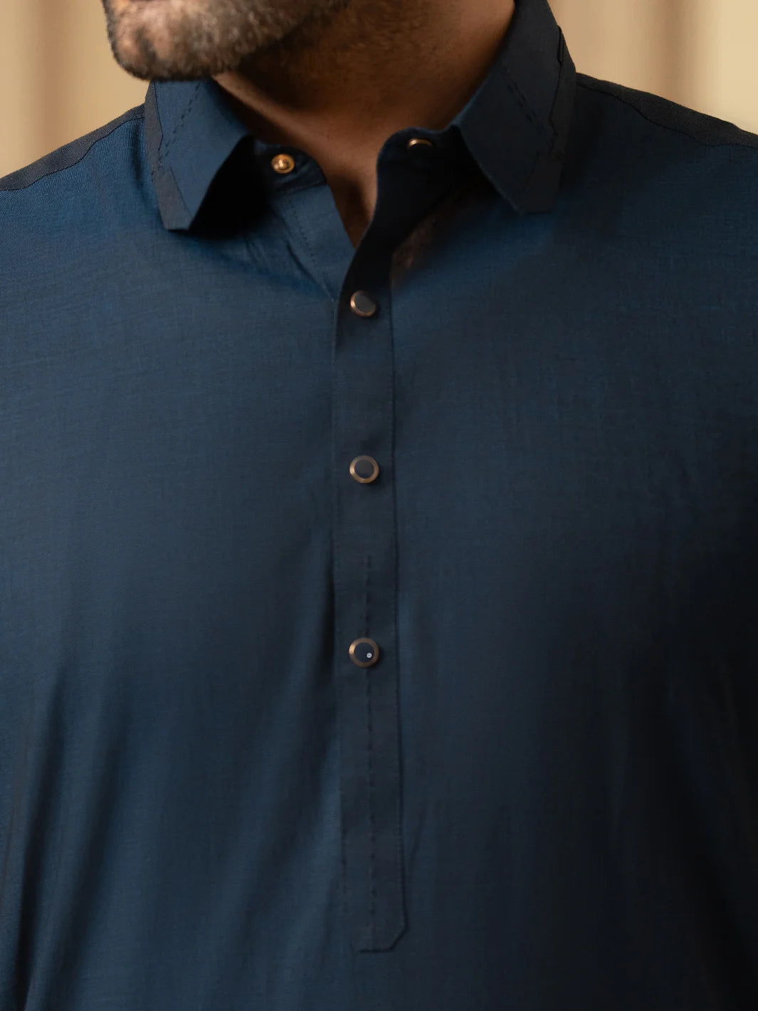 Wasim Akram Dark Blue Luxury Fine Cotton Kameez Shalwar