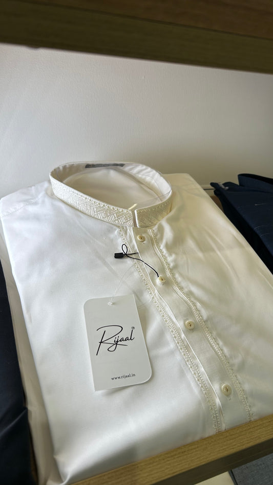 White Embroidered Kurta Pyjama