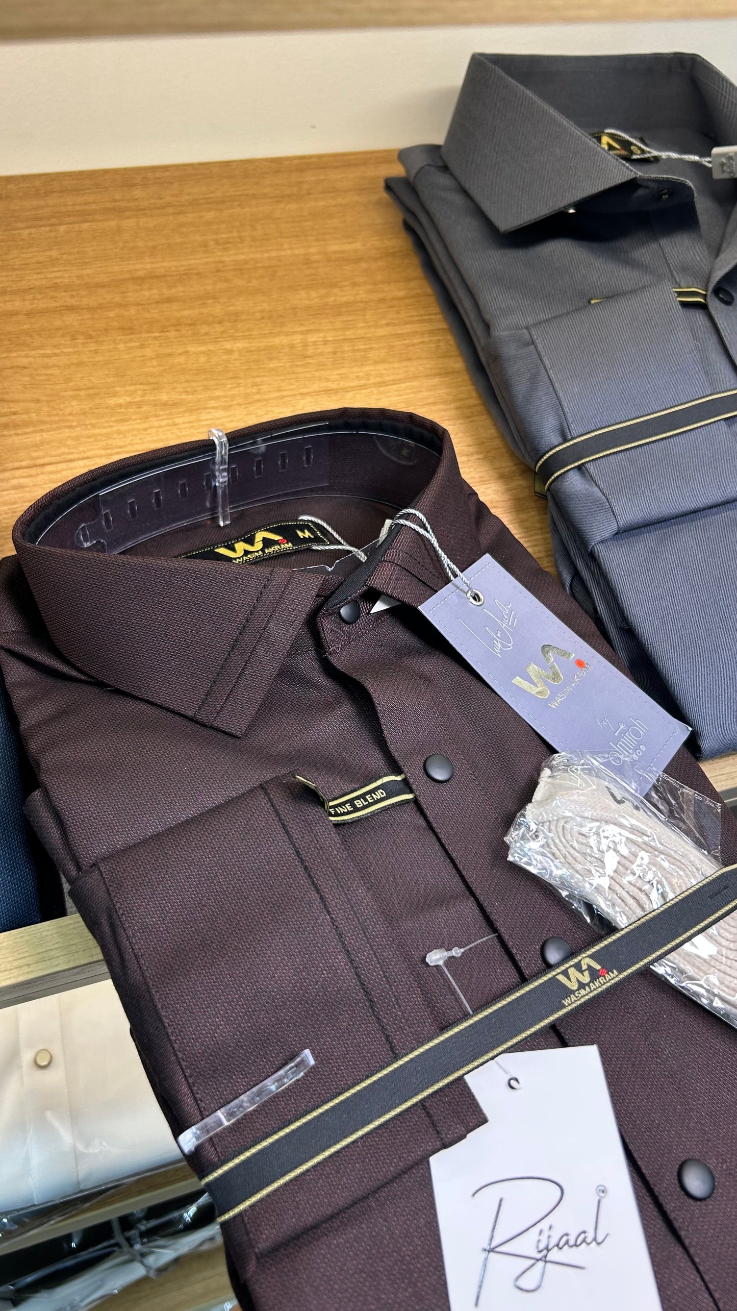 Wasim Akram Maroon Kameez Shalwar
