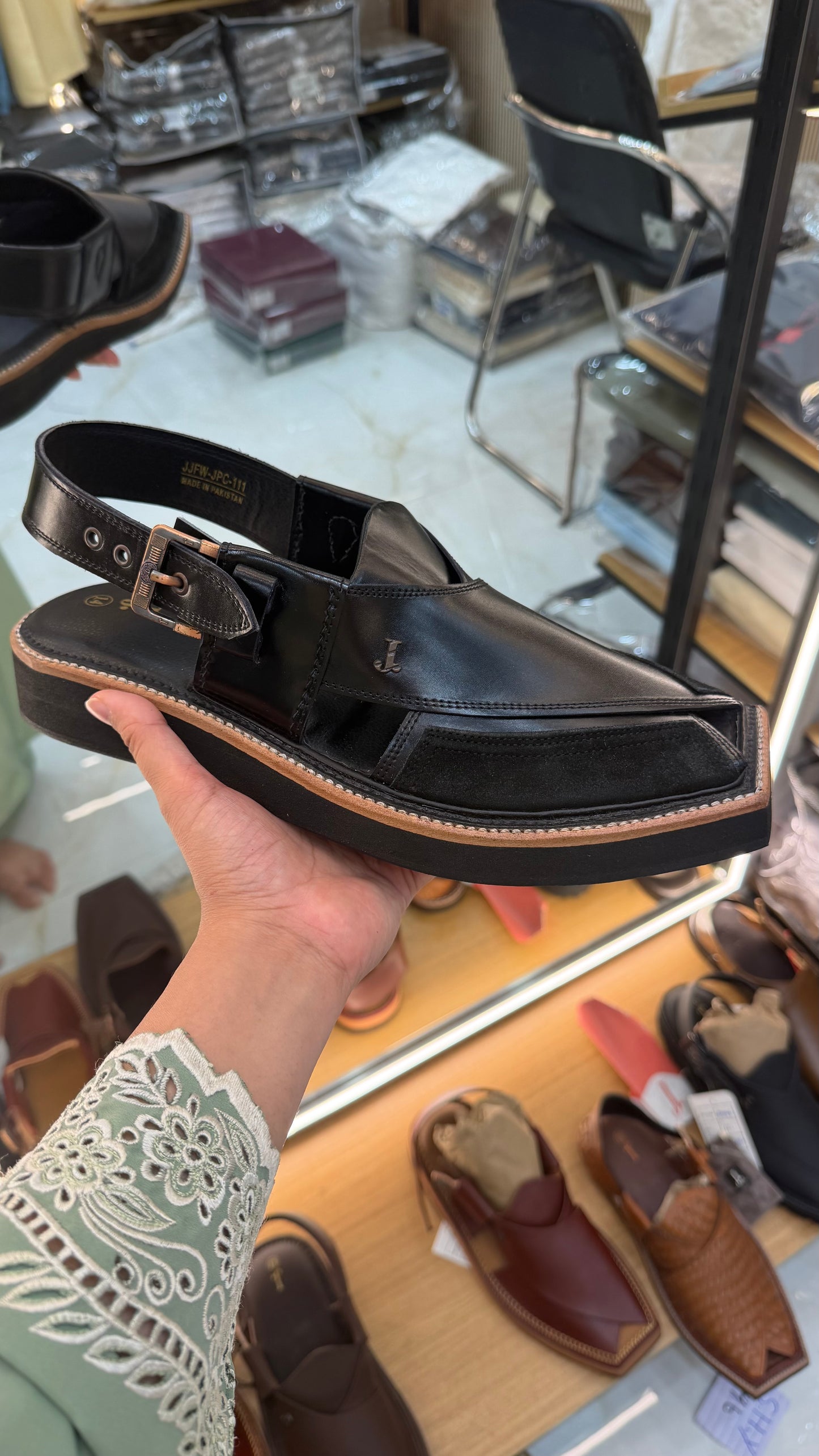 Premium Black Peshawri Sandals