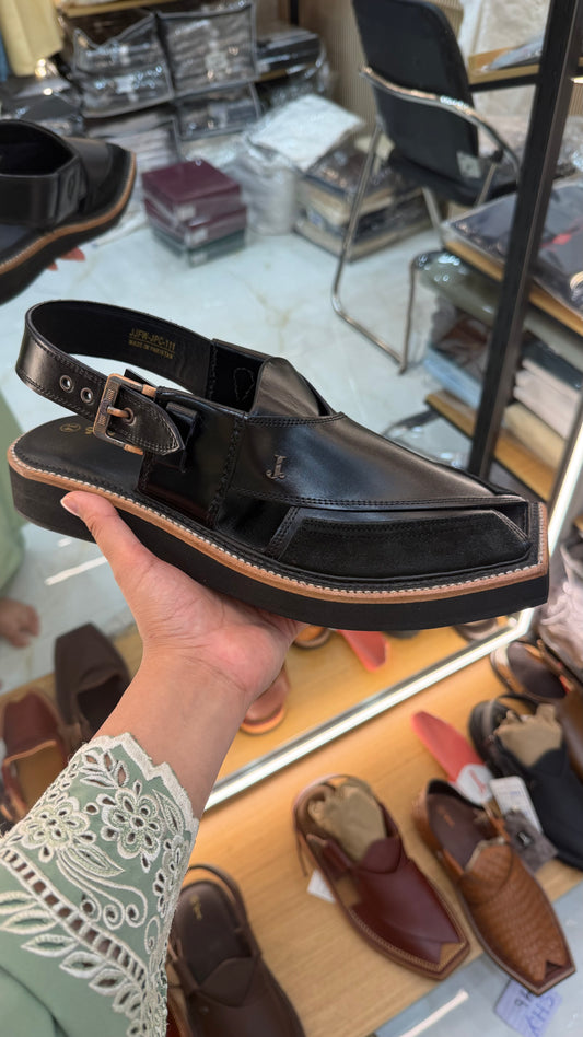 Premium Black Peshawri Sandals