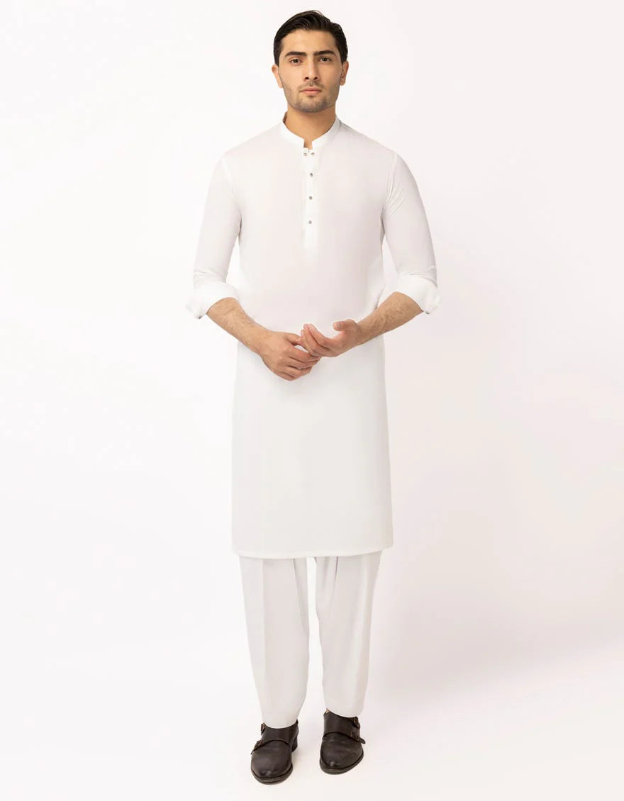 Pristine White Premium Embroidered Kameez Shalwar