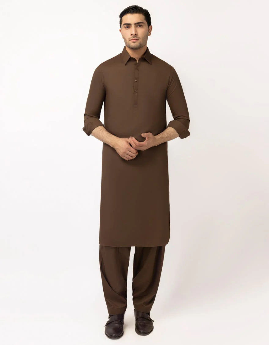 Brown Premium Kameez Shalwar