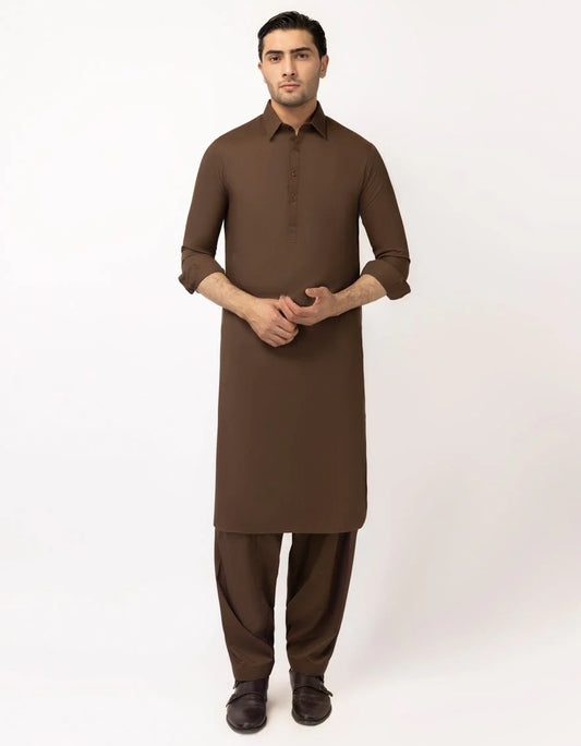Brown Premium Kameez Shalwar