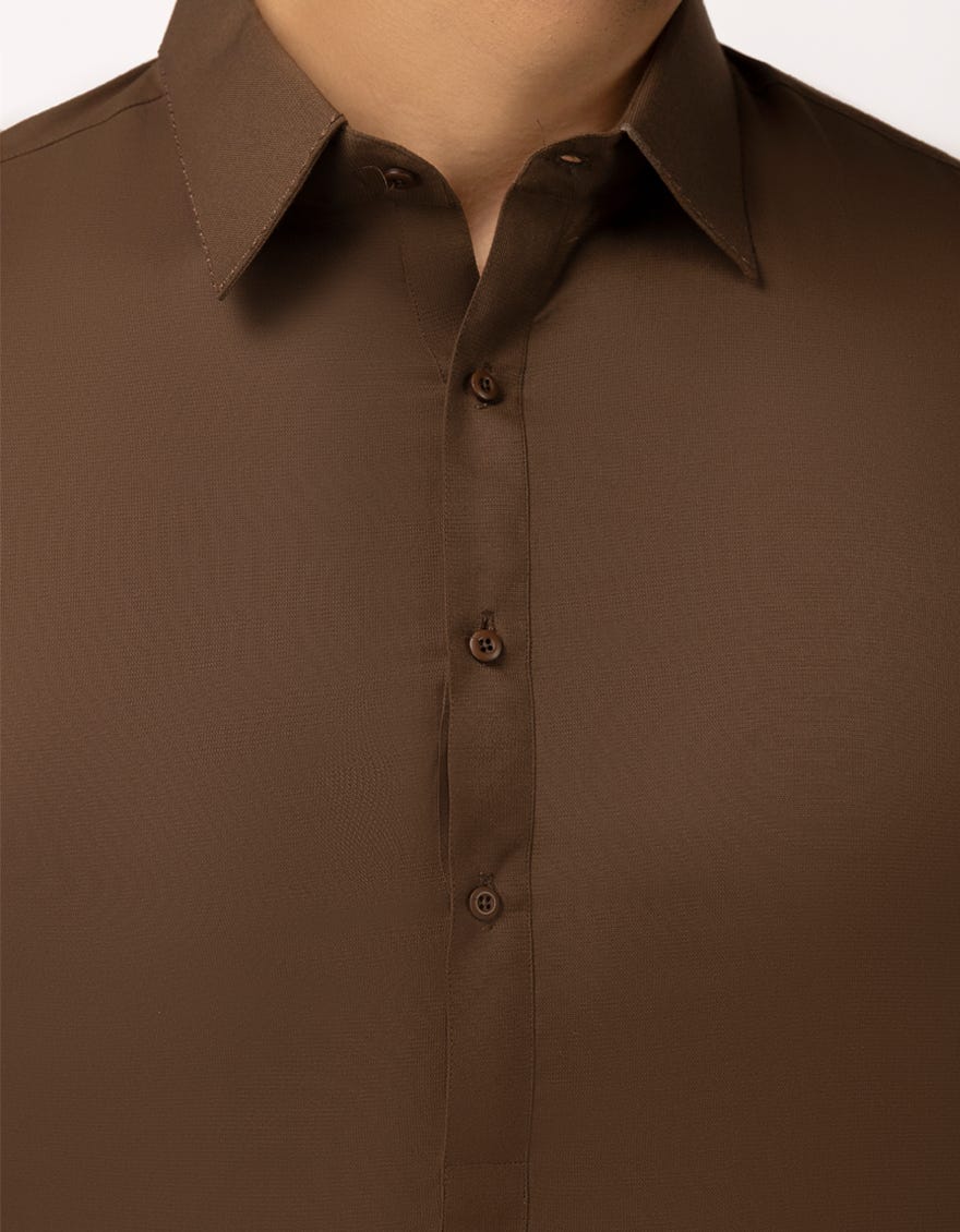 Brown Premium Kameez Shalwar