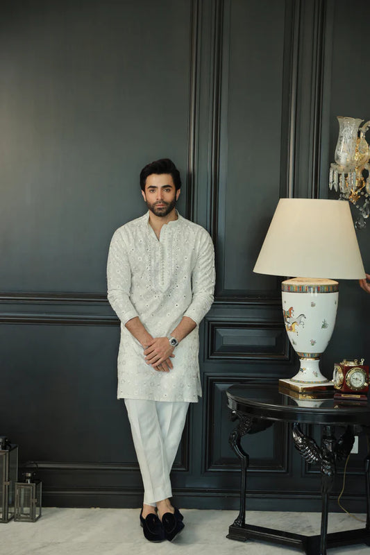 Off White Kurta Pyjama SM-002