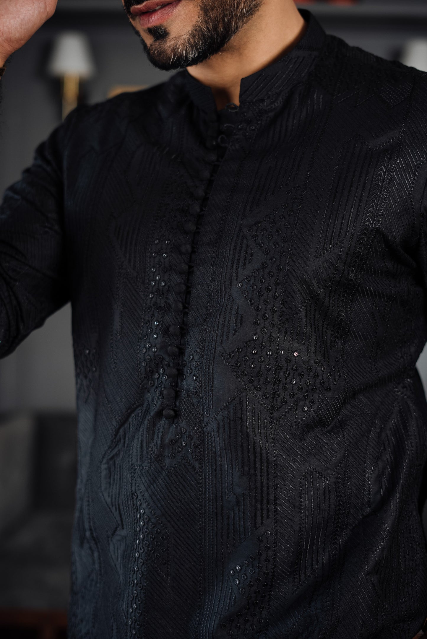 Black Shahkaar Kurta Pyjama
