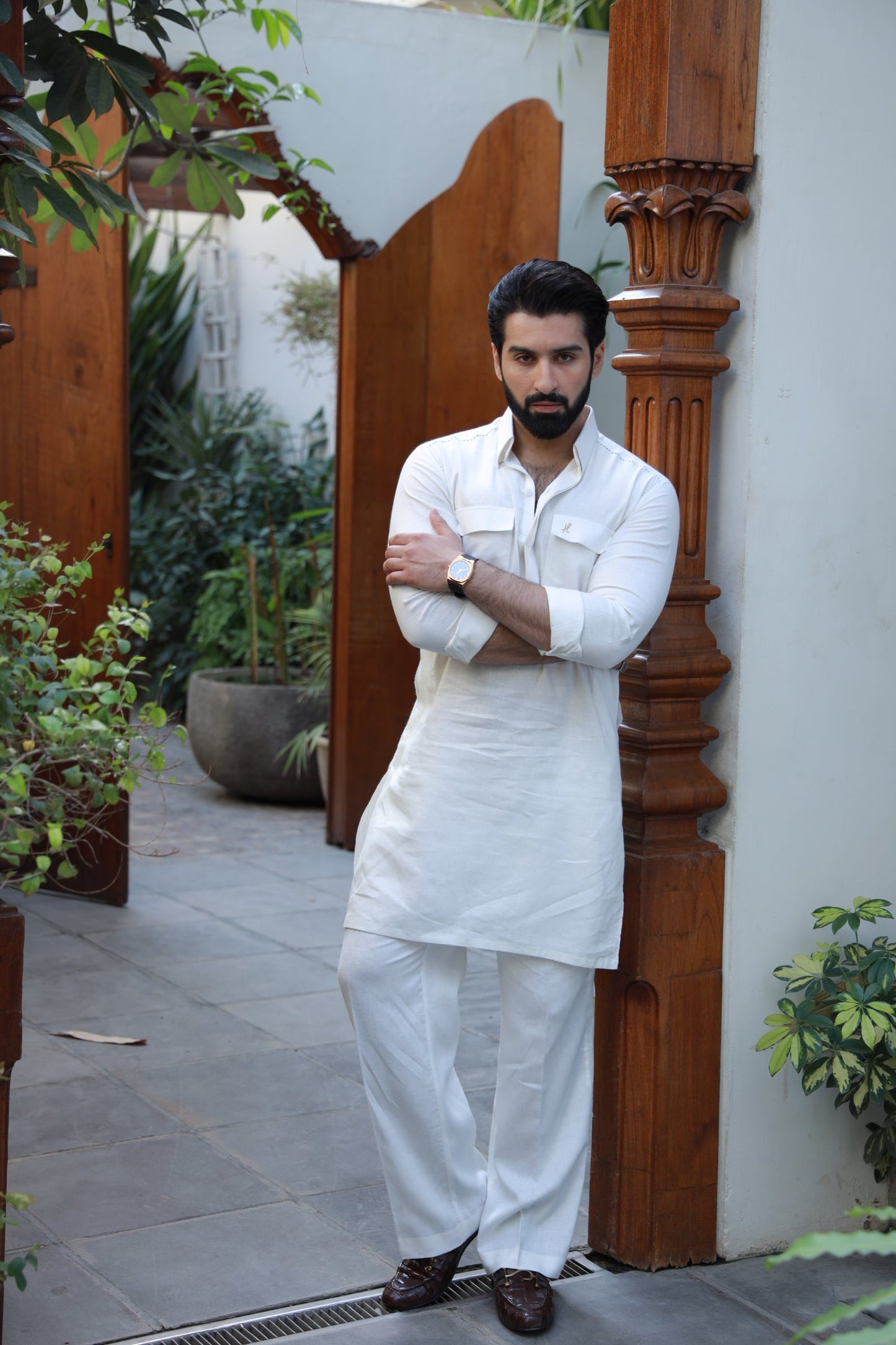 White Linen Kurta Pyjama