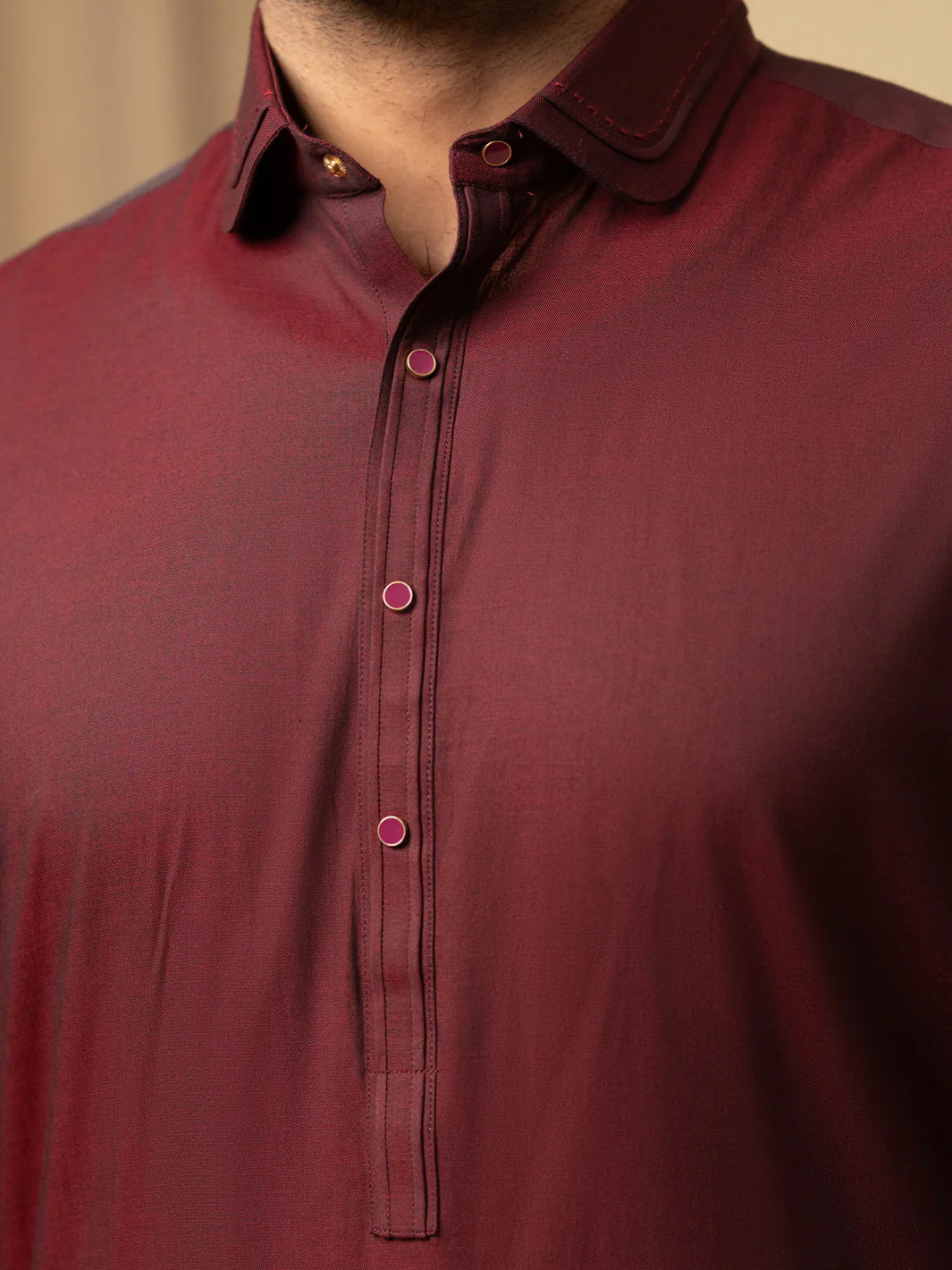 Wasim Akram Maroon Luxury Fine Cotton Kameez Shalwar
