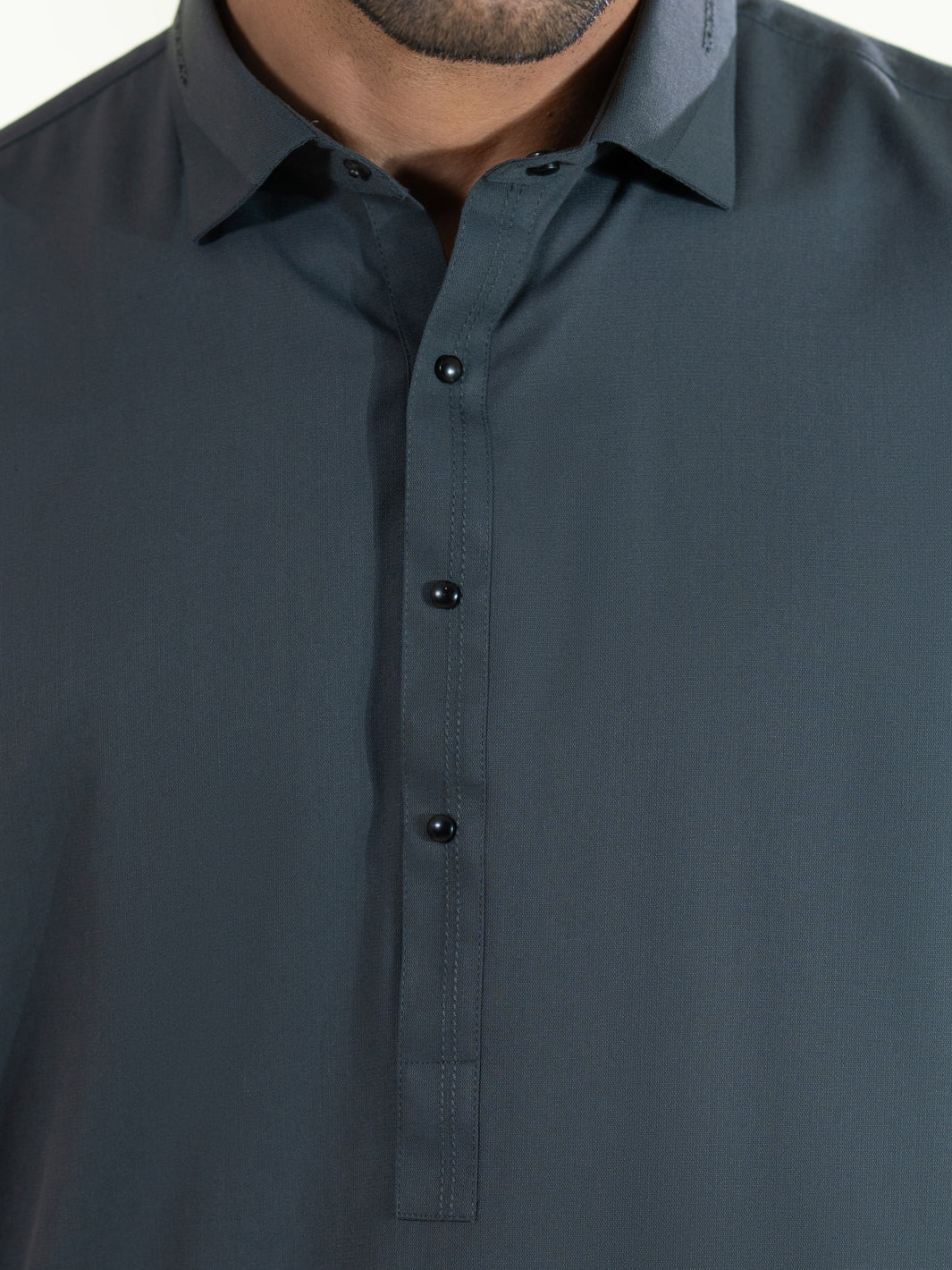 Wasim Akram Grey Blended Kameez Shalwar