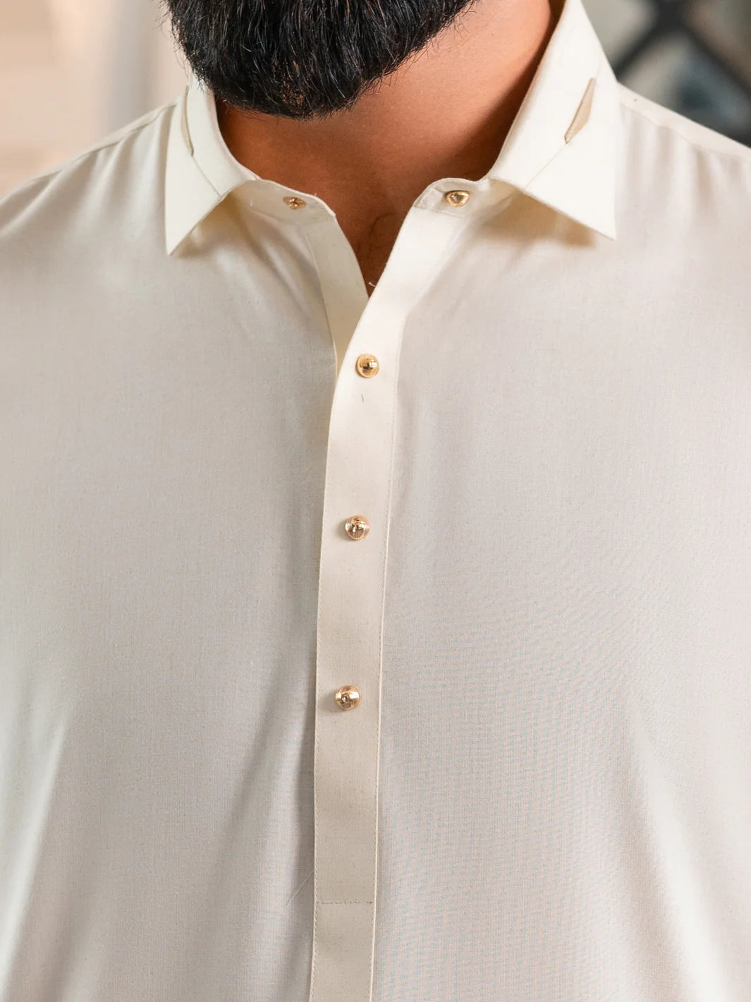Wasim Akram Off White Limited Edition Blended Kameez Shalwar