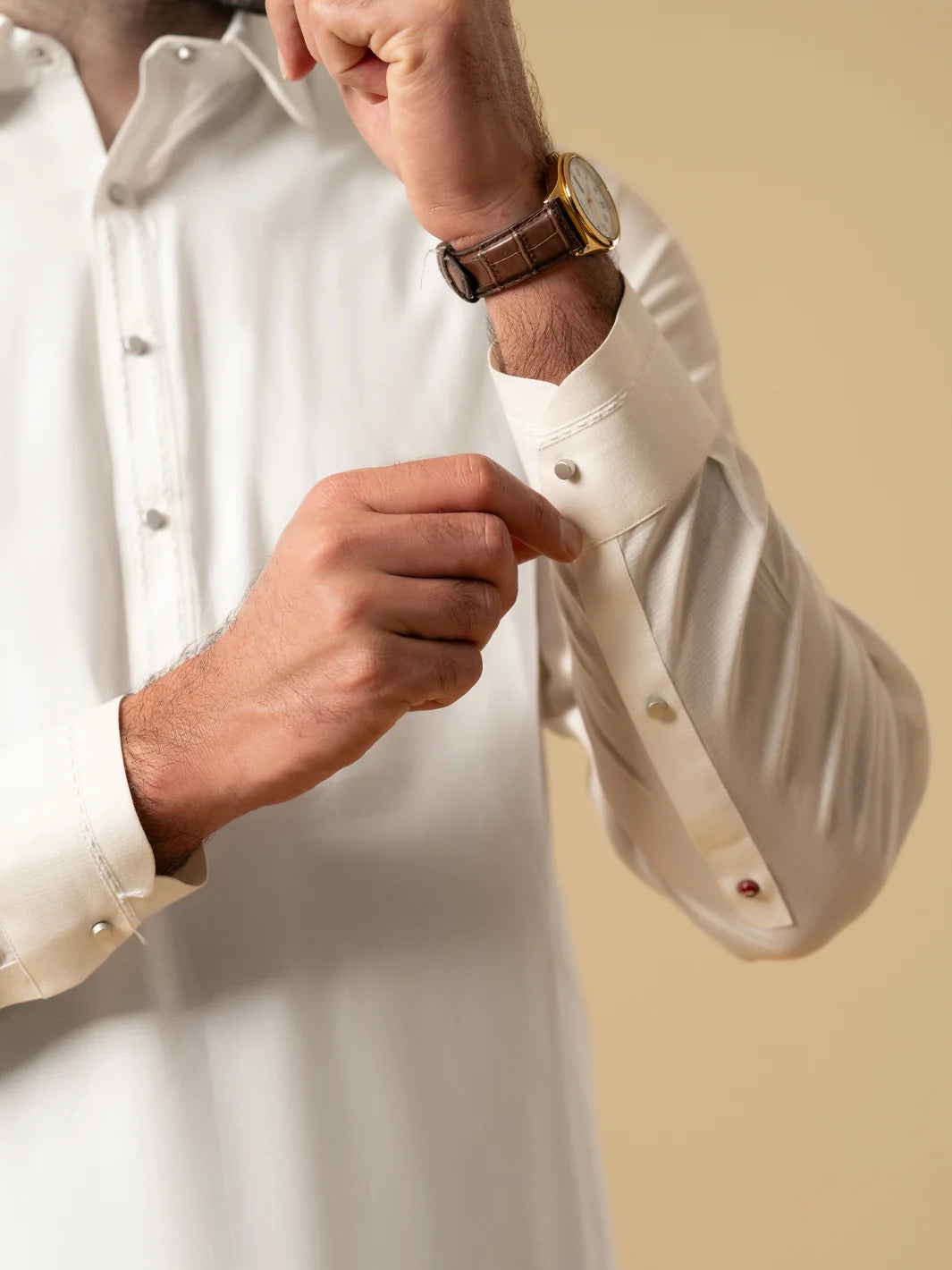 Wasim Akram Off White Luxury Cotton Kameez Shalwar