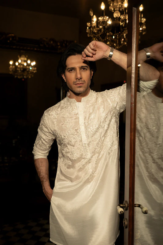 Milky White Kurta Pyjama