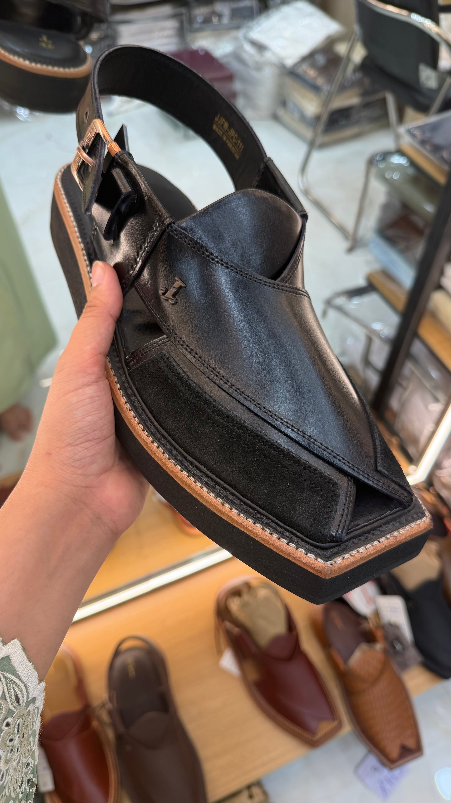 Premium Black Peshawri Sandals