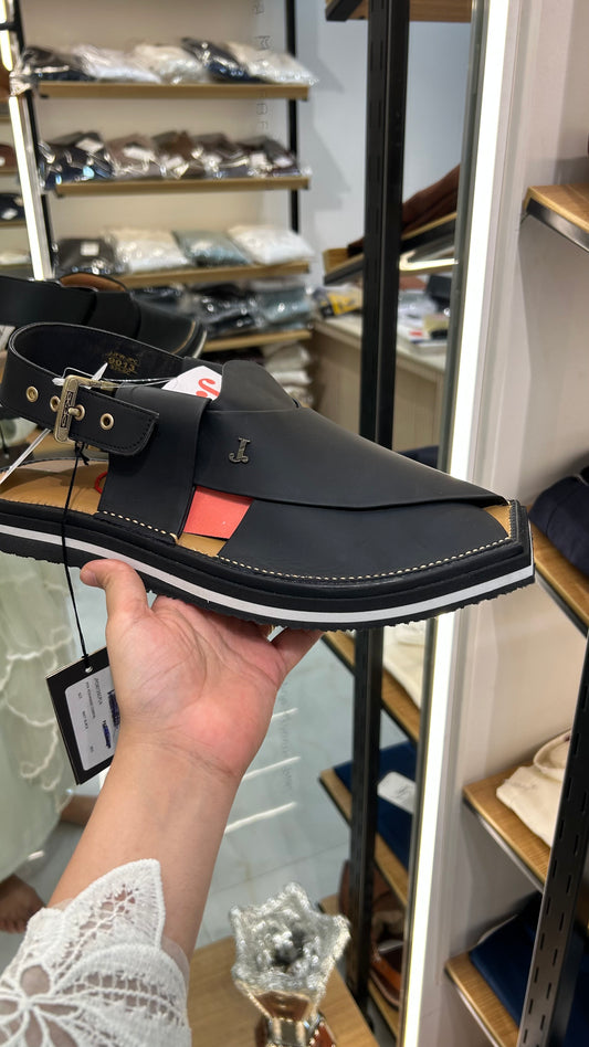 Matte Black Peshawri Sandals