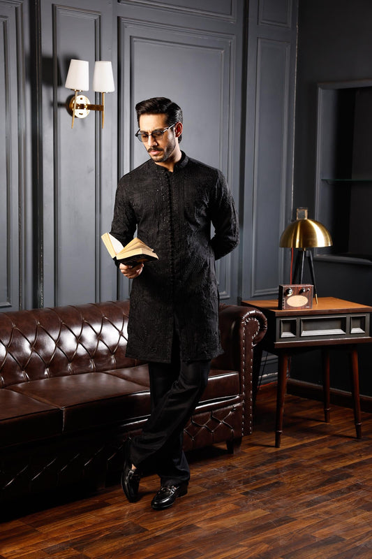 Black Saahib Kurta Pyjama