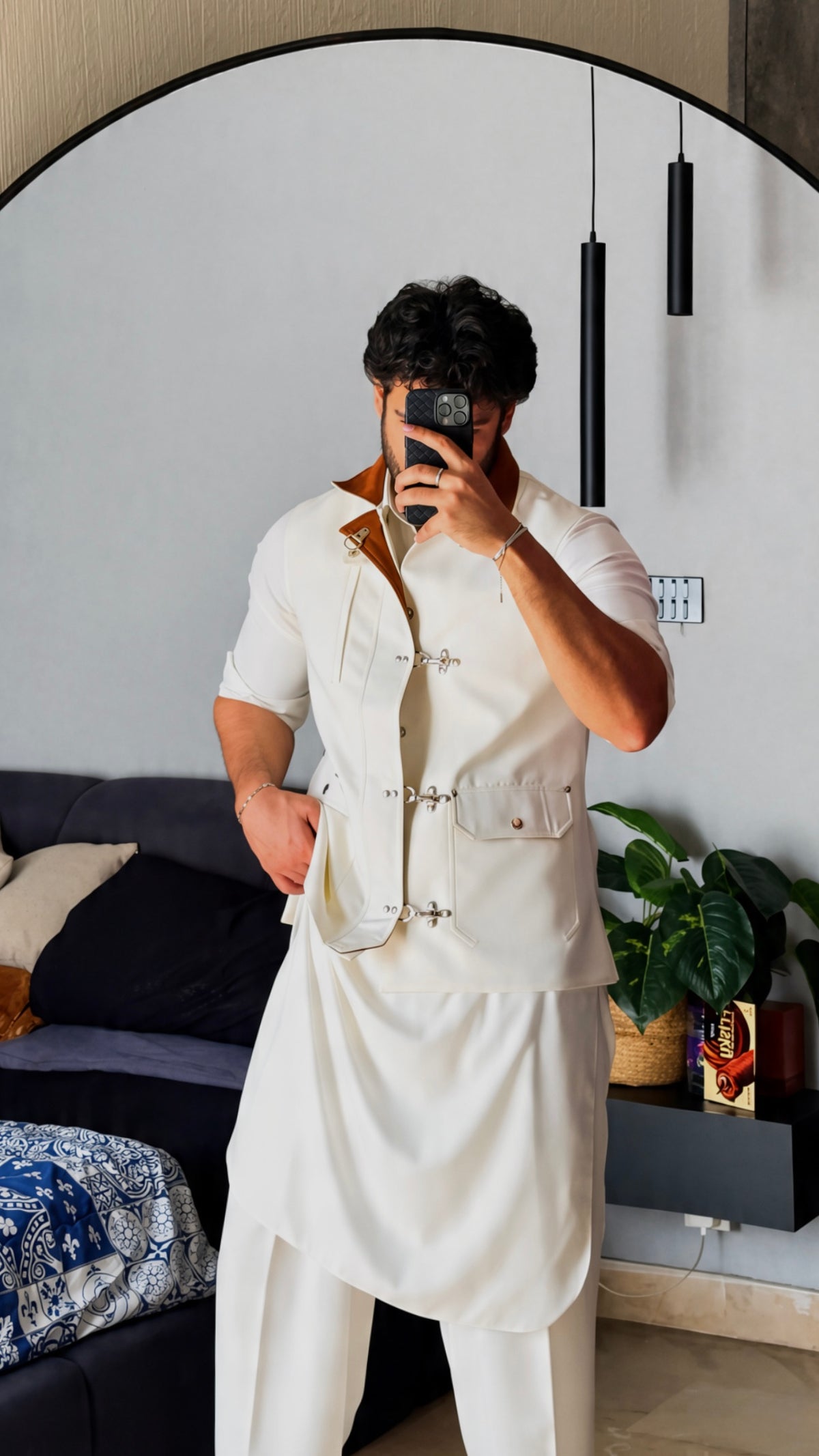 Sahib Off White Limited Edition Suede Waistcoat