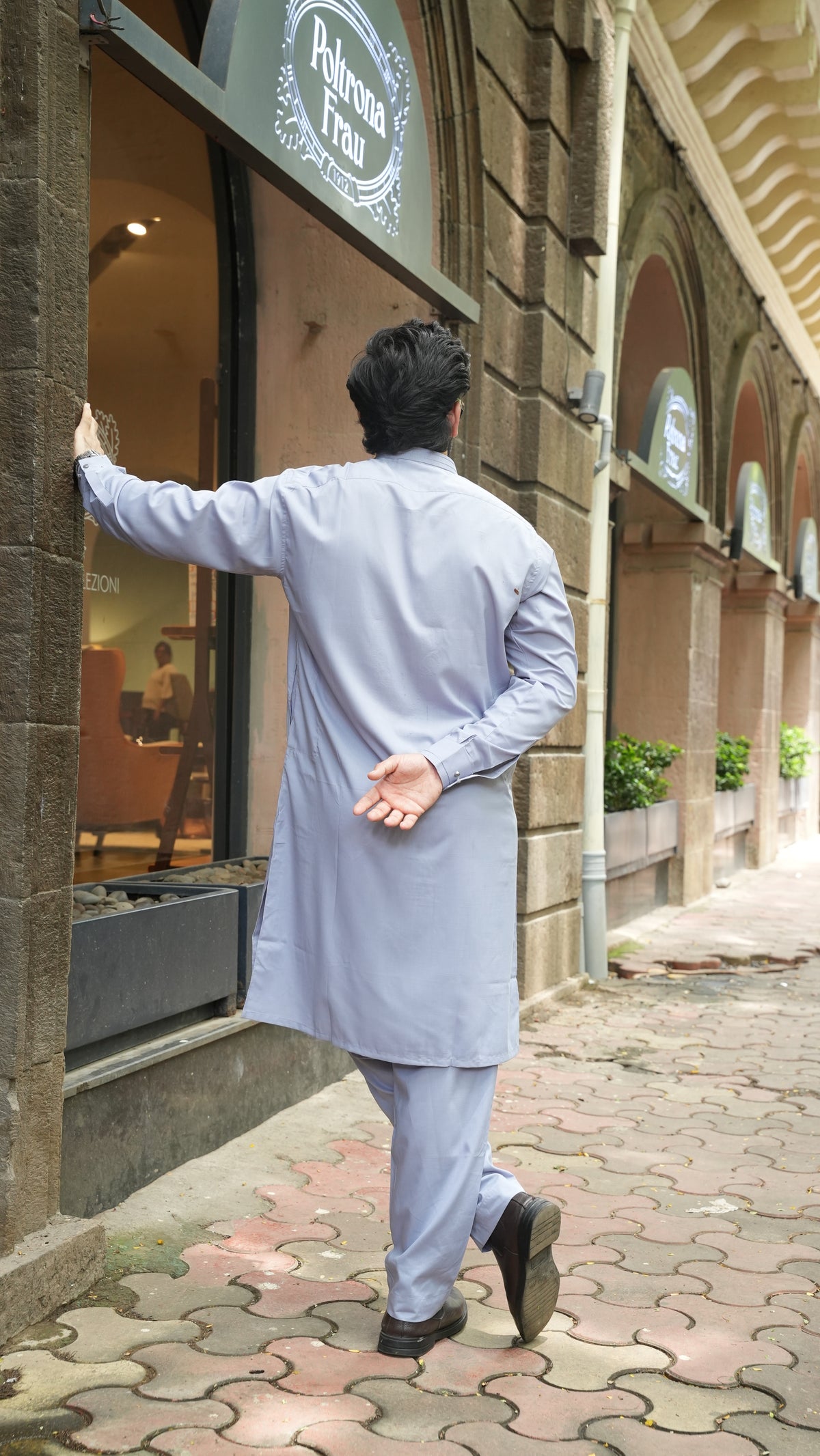Misty Blue Luxury Embroidered Kurta Trouser