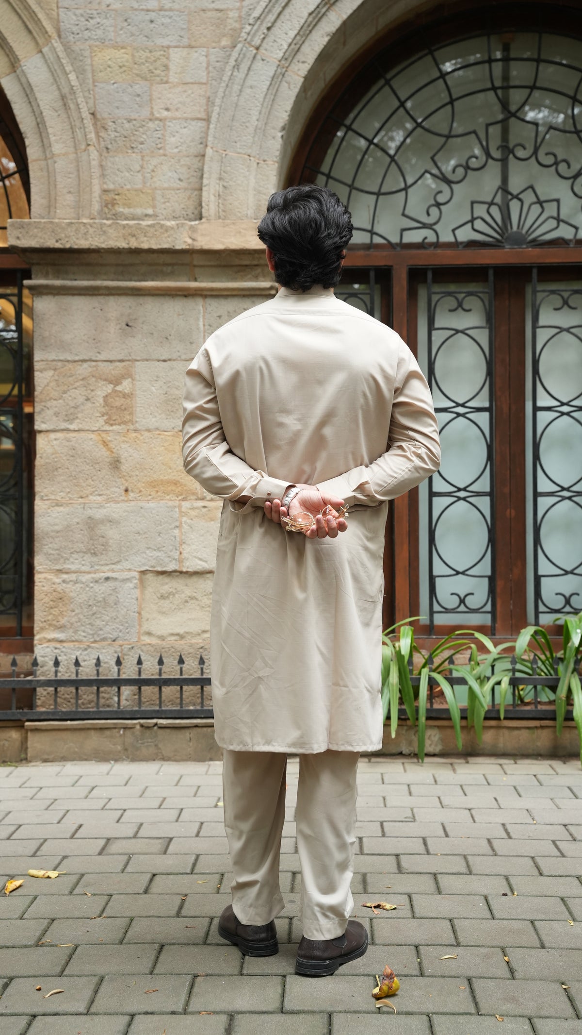 Beige Luxury Embroidered Kurta Trouser