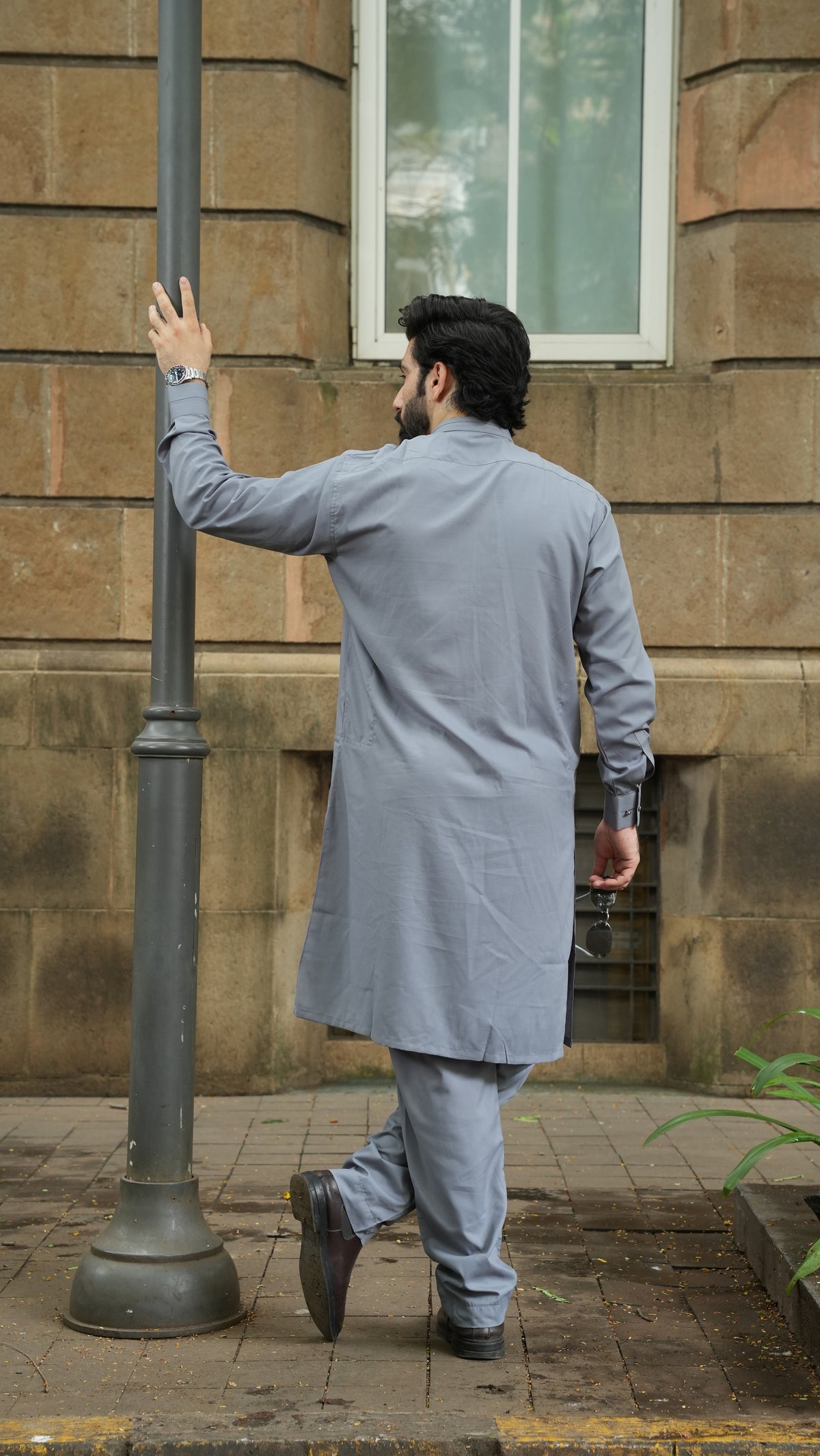 Grey Luxury Embroidered Kurta Trouser