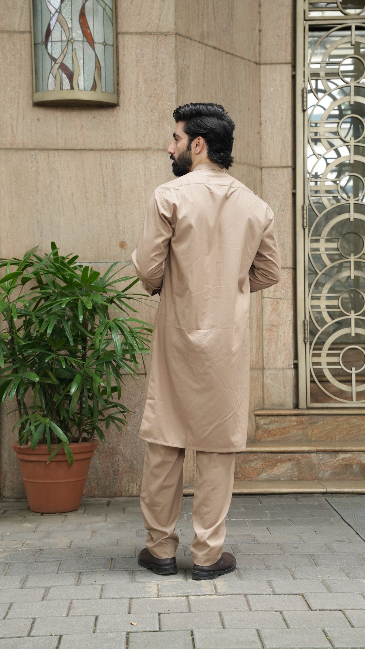 Camel Luxury Embroidered Kurta Trouser