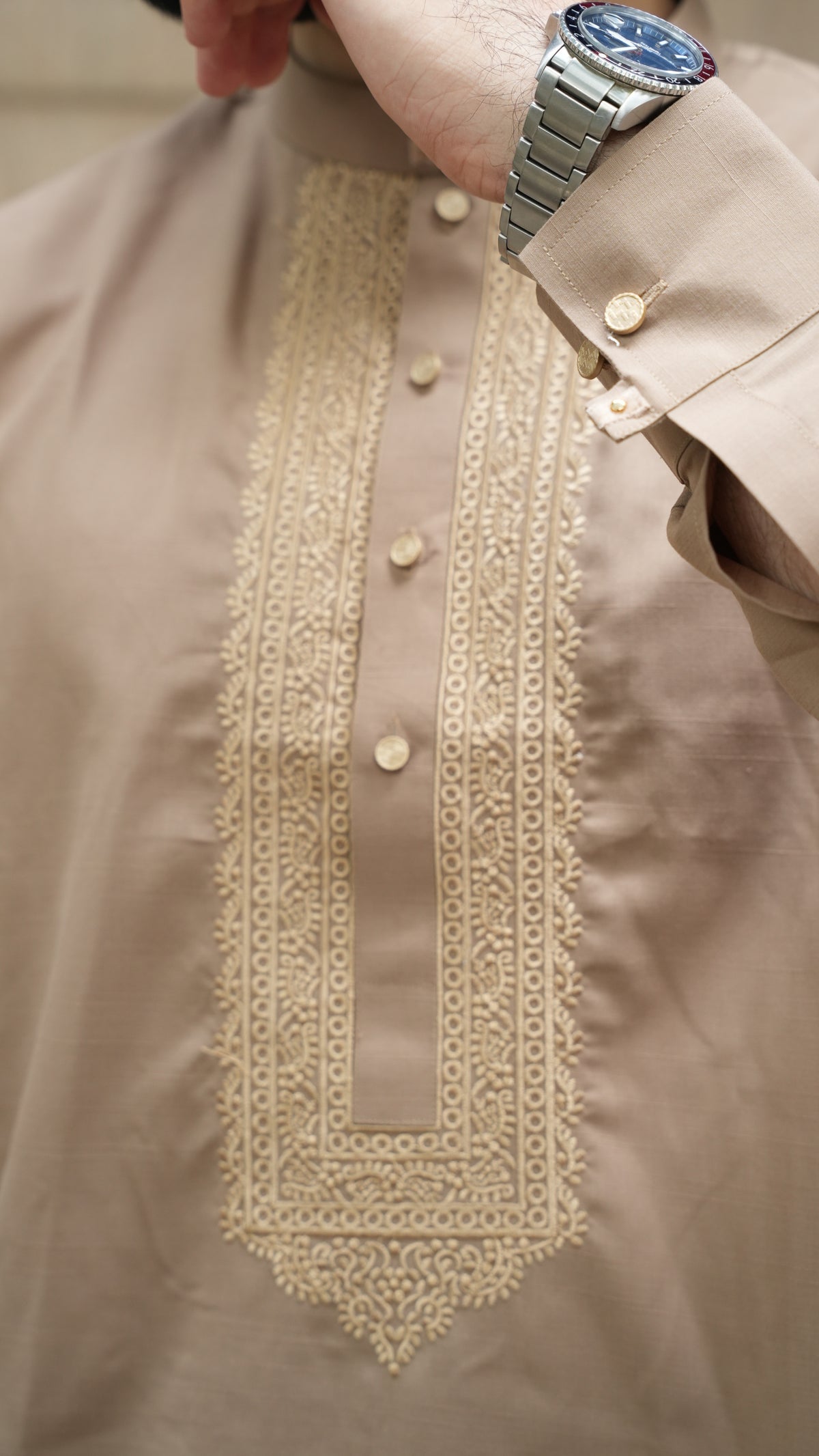 Camel Luxury Embroidered Kurta Trouser