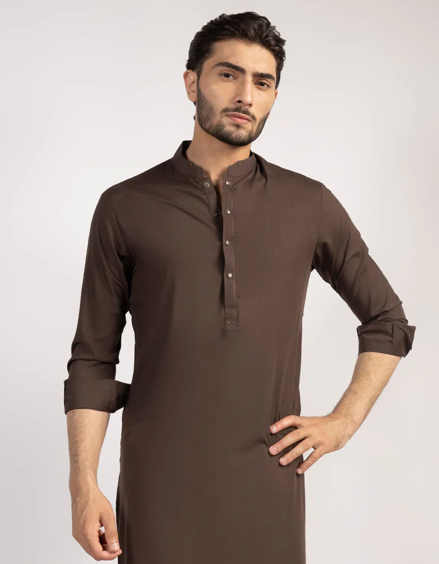 Brown Premium Blended Kurta Trouser