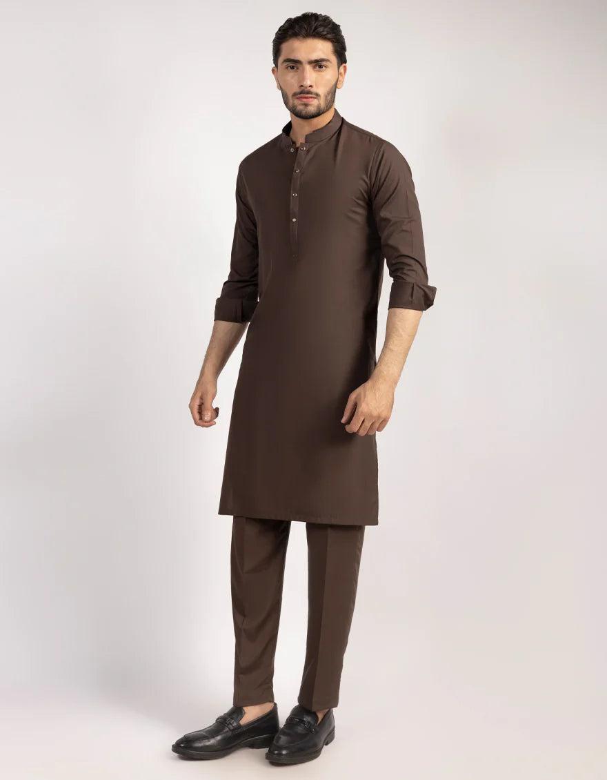 Brown Premium Blended Kurta Trouser